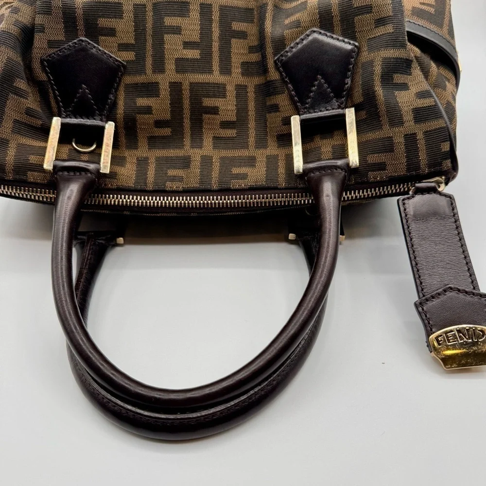 Fendi Zucca Brown and Black Satchel | Very Good Condition